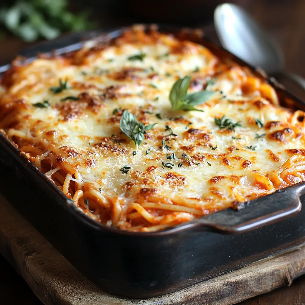 Spaghetti casserole recipe