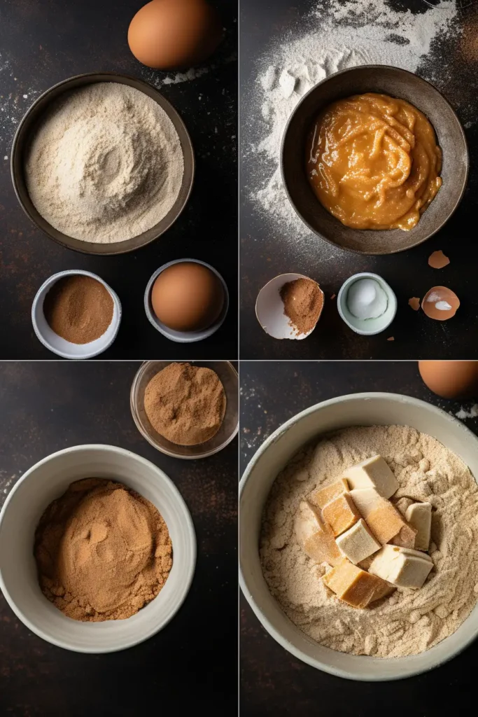 Flour and spices being whisked together in a mixing bowl.